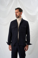 AMEDEO hemp cotton wool fused PDP NAVY 4208