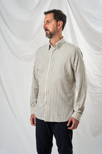 MATTE organic melange blue stripe 4206