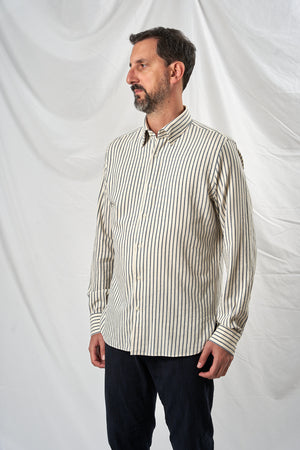 MATTE organic melange blue stripe 4206