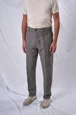 ALVISE cotone canapa rigato grigio 3220