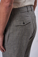 ALVISE cotone canapa rigato grigio 3220