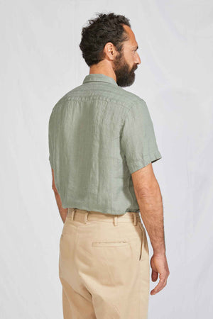 CAMP COLLAR hundred dobby linen sage 3107