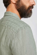 CAMP COLLAR hundred dobby linen sage 3107