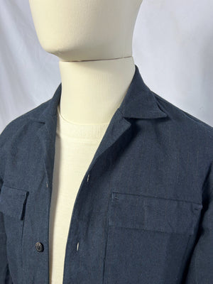 AMEDEO cotone canapa riga blu navy 3219