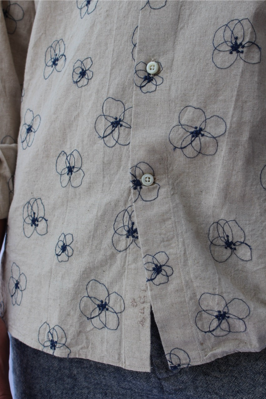 Fiore ricamato in lino LIBERTY cotone 4118