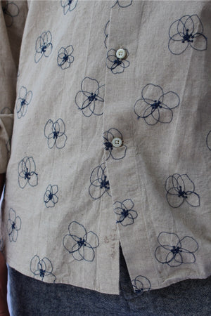 Fiore ricamato in lino LIBERTY cotone 4118