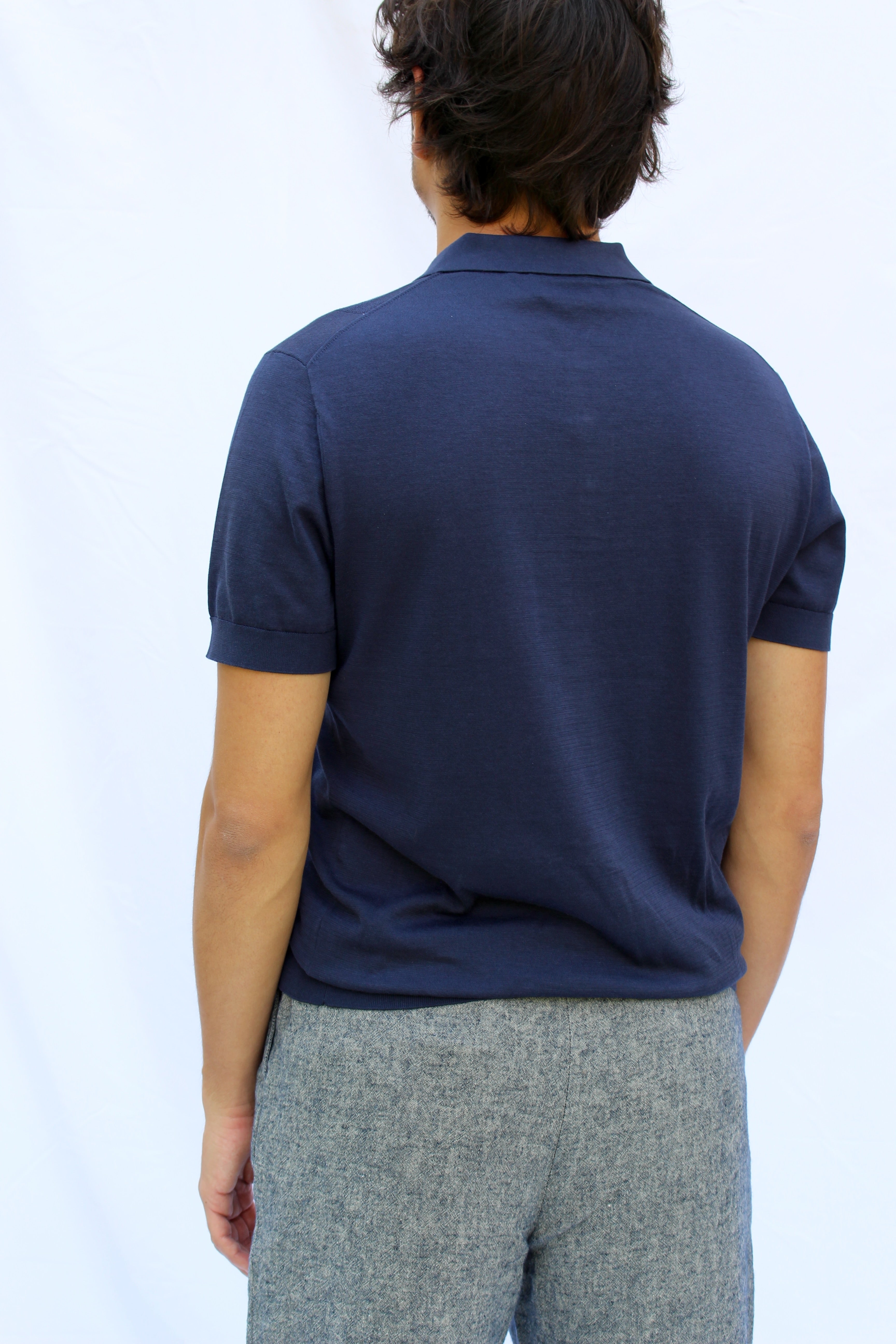 POLO maglia seta BLU