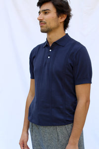 POLO maglia seta BLU