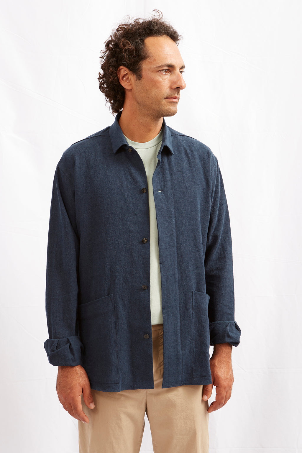 KIMI linen ramie navy 3113