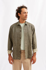 KIMI hemp cotton herringbone green 3137