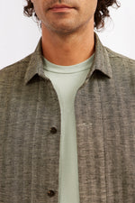 KIMI hemp cotton herringbone green 3137