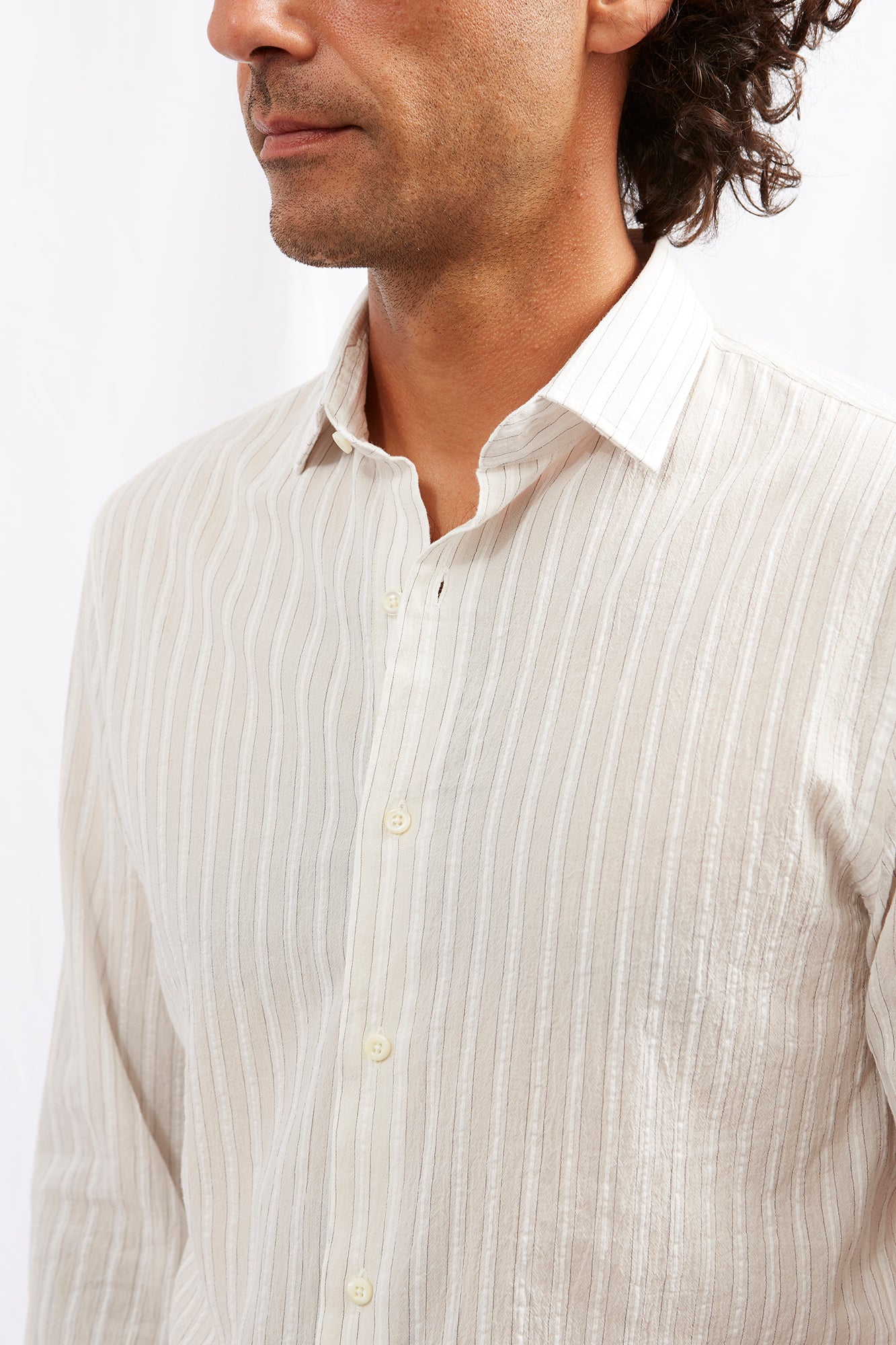 Liberty ORGANIC voile dobby stripe white 3110