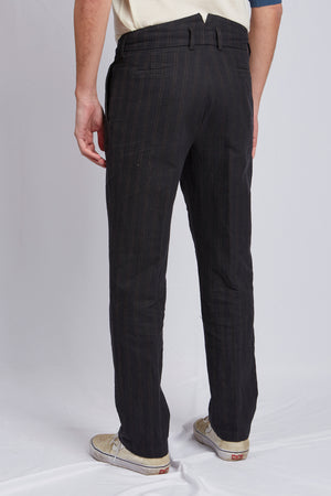 MINIERA canapa cotone rigato nero 3218