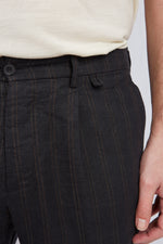 MINIERA canapa cotone rigato nero 3218