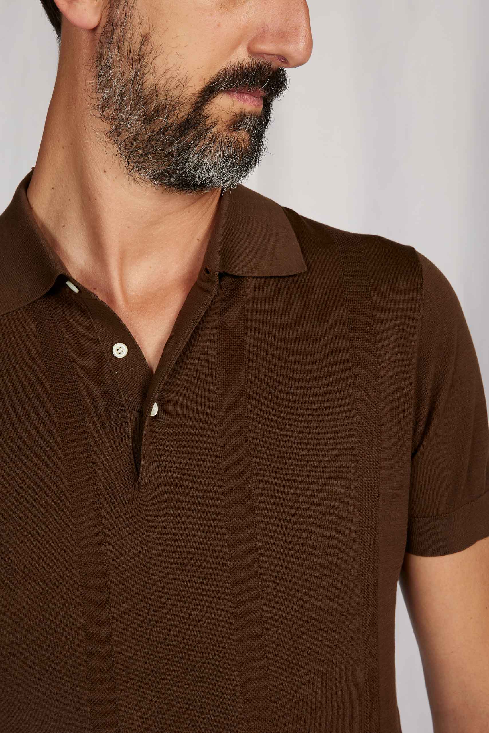 POLO maglia seta CAFFÈ