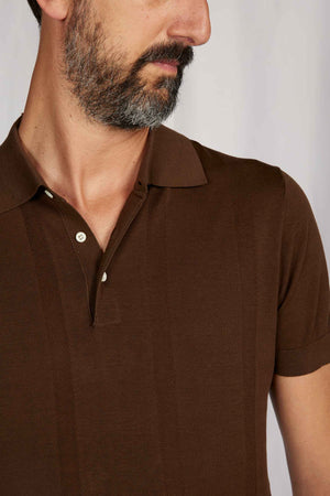POLO maglia seta CAFFÈ