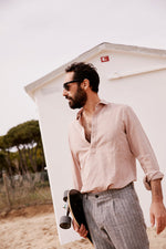 POP OVER chambray linen blended dusty pink 4106