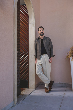 LUCIO canapa lana cotone pietra 2230