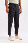 ALVISE hemp cotton herringbone navy 3136