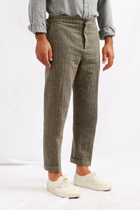 ALVISE canapa cotone spinato verde 3137
