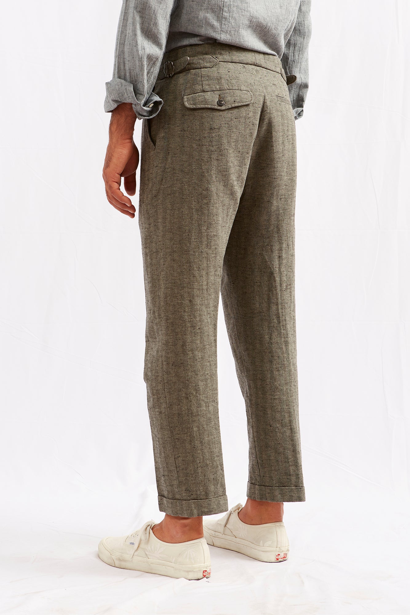 ALVISE canapa cotone spinato verde 3137