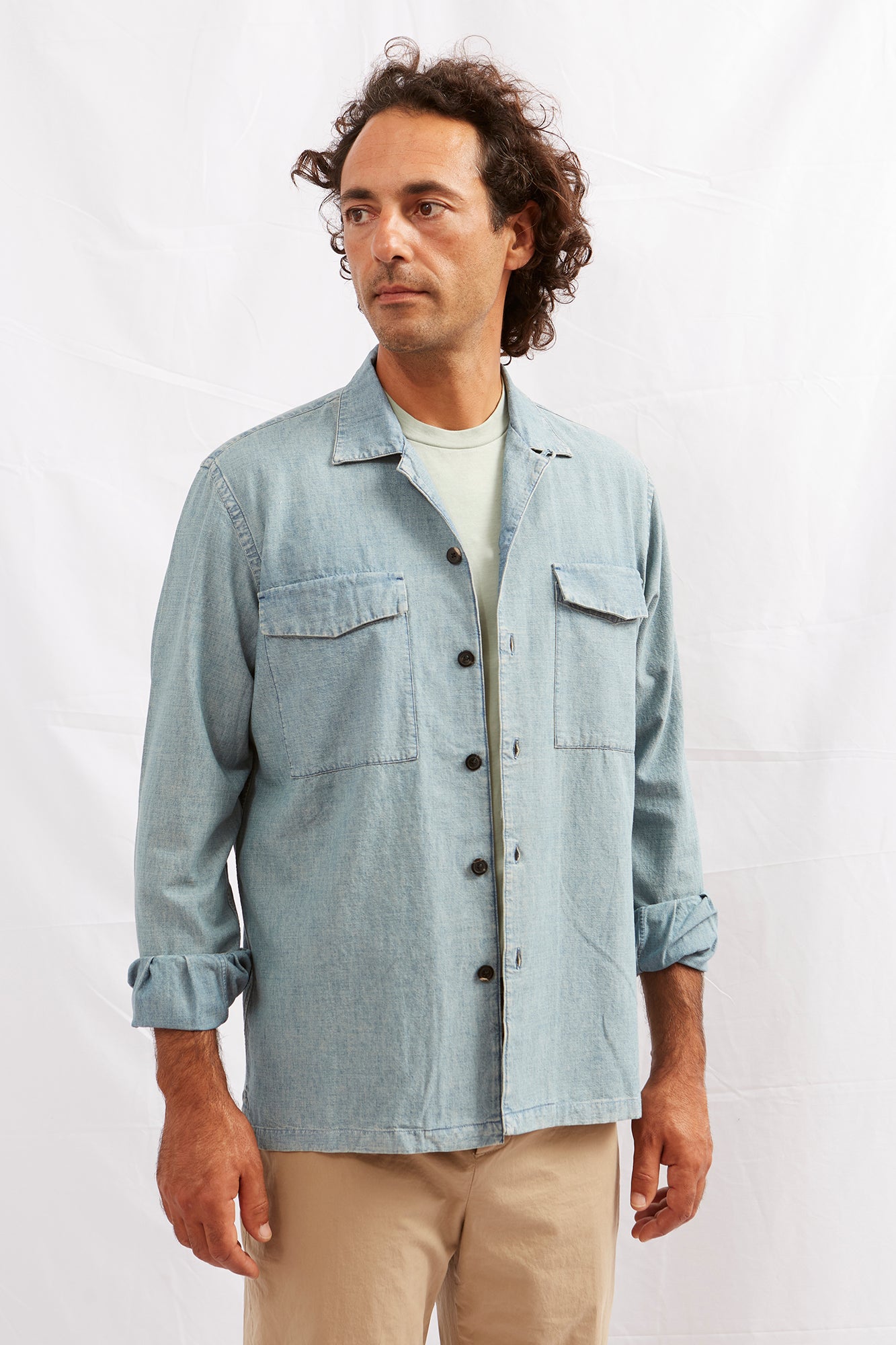 GIACCA CAMP lavaggio vintage in chambray 1217