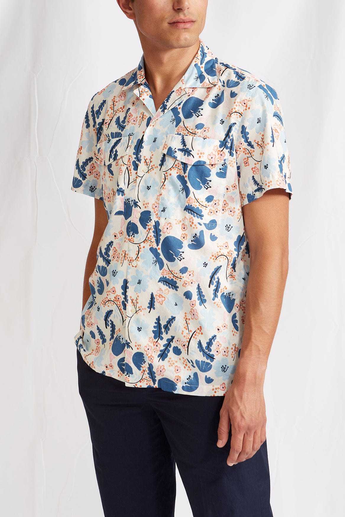 CAMP COLLAR flower print 1140