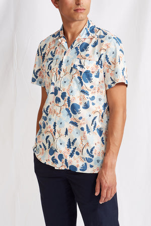 CAMP COLLAR flower print 1140