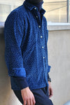 CALI indigo printed corduroy