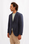 GIACCO hemp cotton herringbone navy 3136