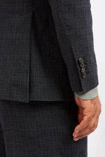 GIACCO lino comfort a quadri blu 3141 