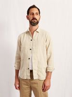 kimi slowjacket linen HEMP sand stripe 2144