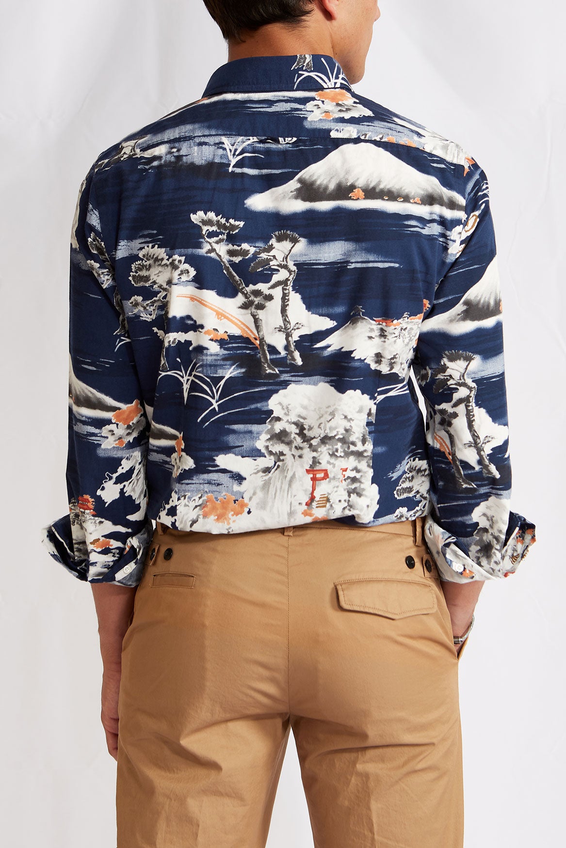 Liberty cotton rayon hawaiian navy print 1103