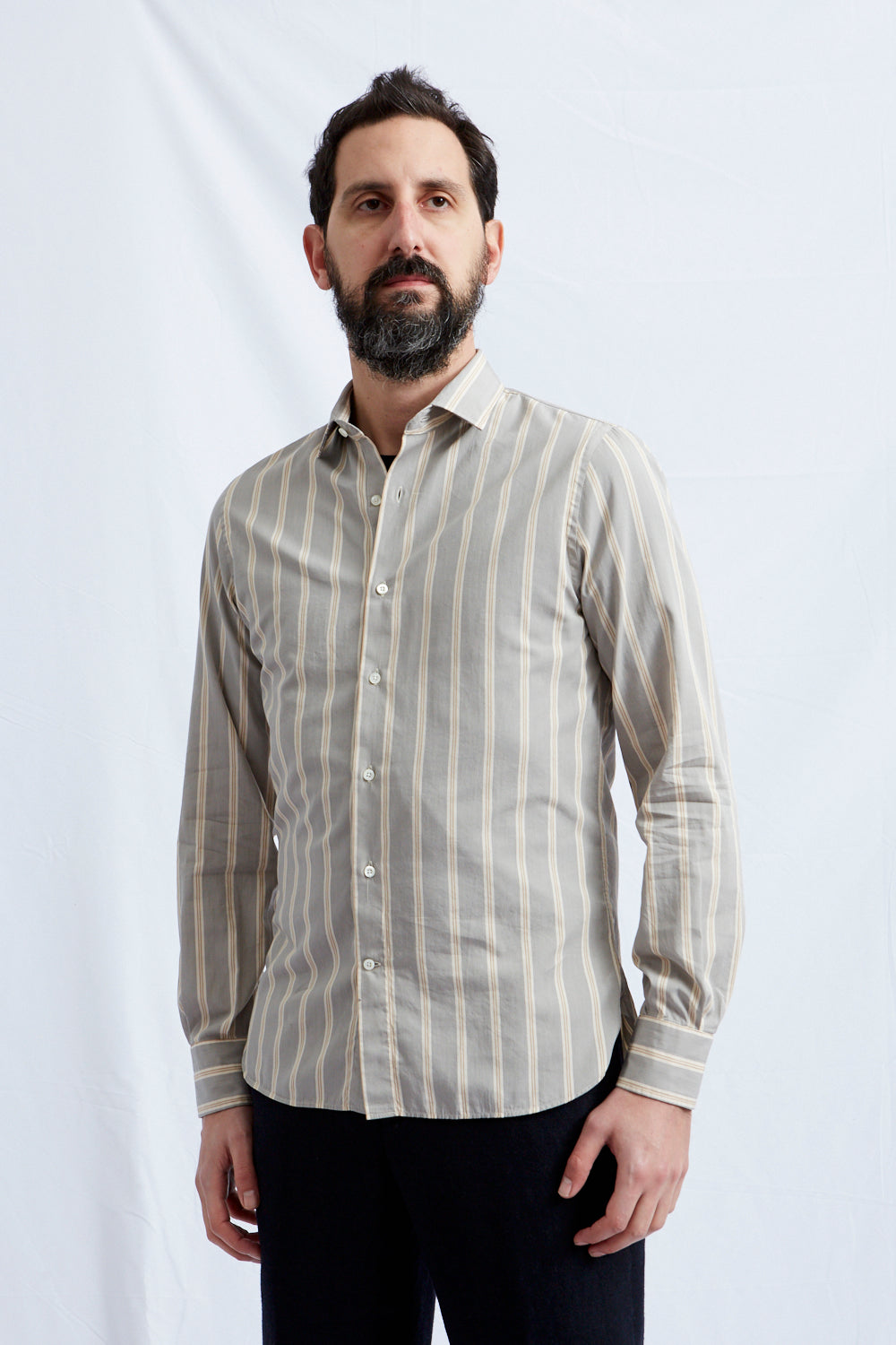 Liberty SUPIMA brown stripe cotton 3206