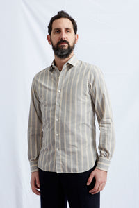 Liberty SUPIMA brown stripe cotton 3206