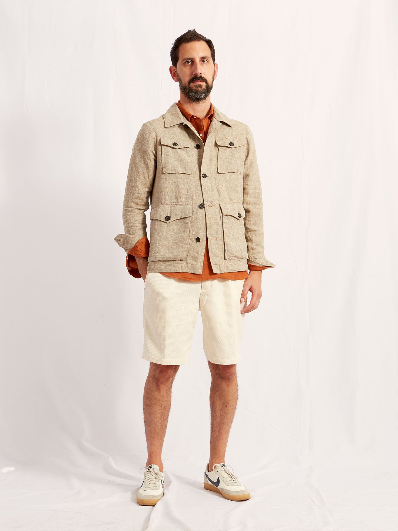 MASAI jacket linen HEMP cotton light brown 2148