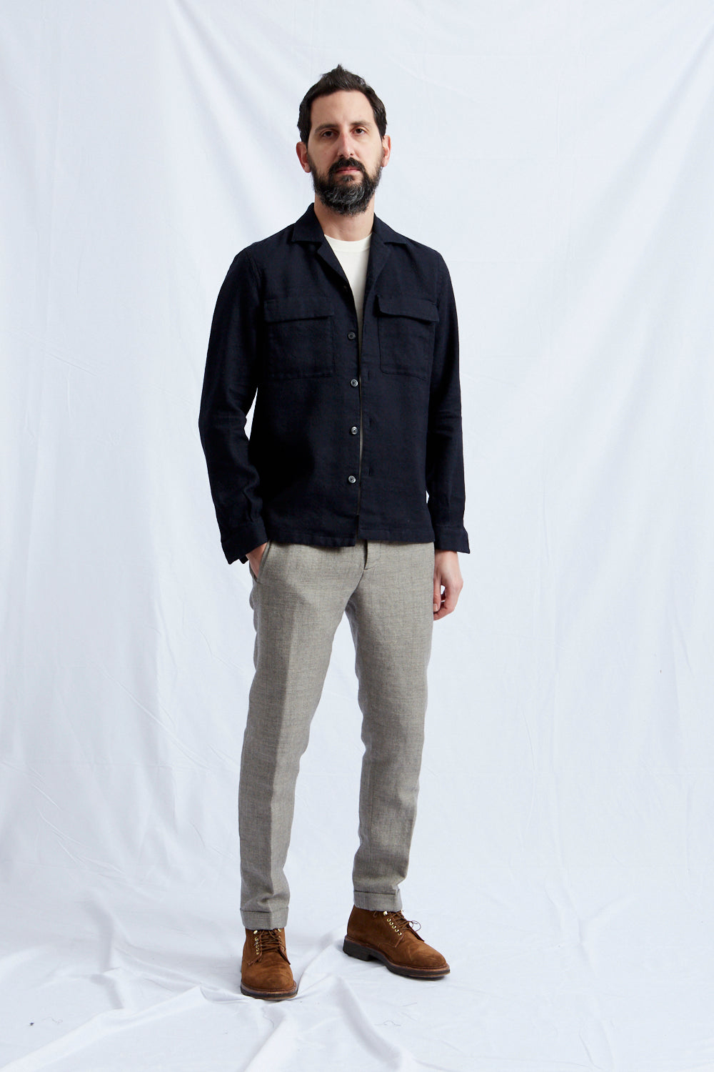 AMEDEO canapa lana cotone navy 2233