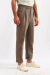LUCIO hemp cotton brown herringbone 3138