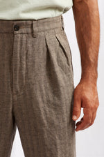 LUCIO hemp cotton brown herringbone 3138