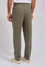 LUCIO hemp cotton green herringbone 3137