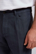 MINIERA hemp cotton herringbone navy 3136