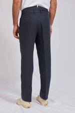 MINIERA hemp cotton herringbone navy 3136