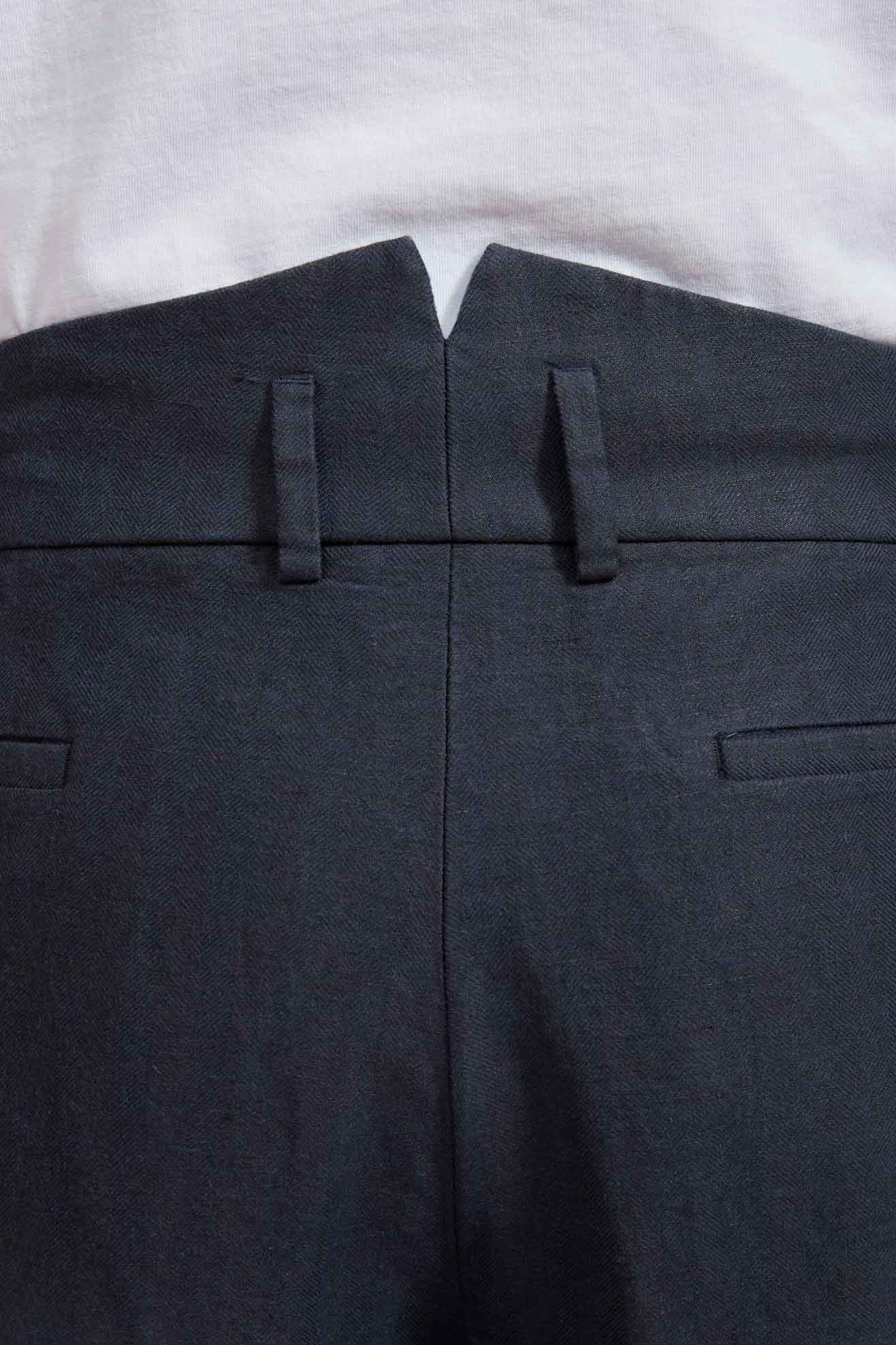 MINIERA hemp cotton herringbone navy 3136