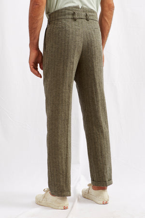 MINIERA hemp cotton herringbone green 3137
