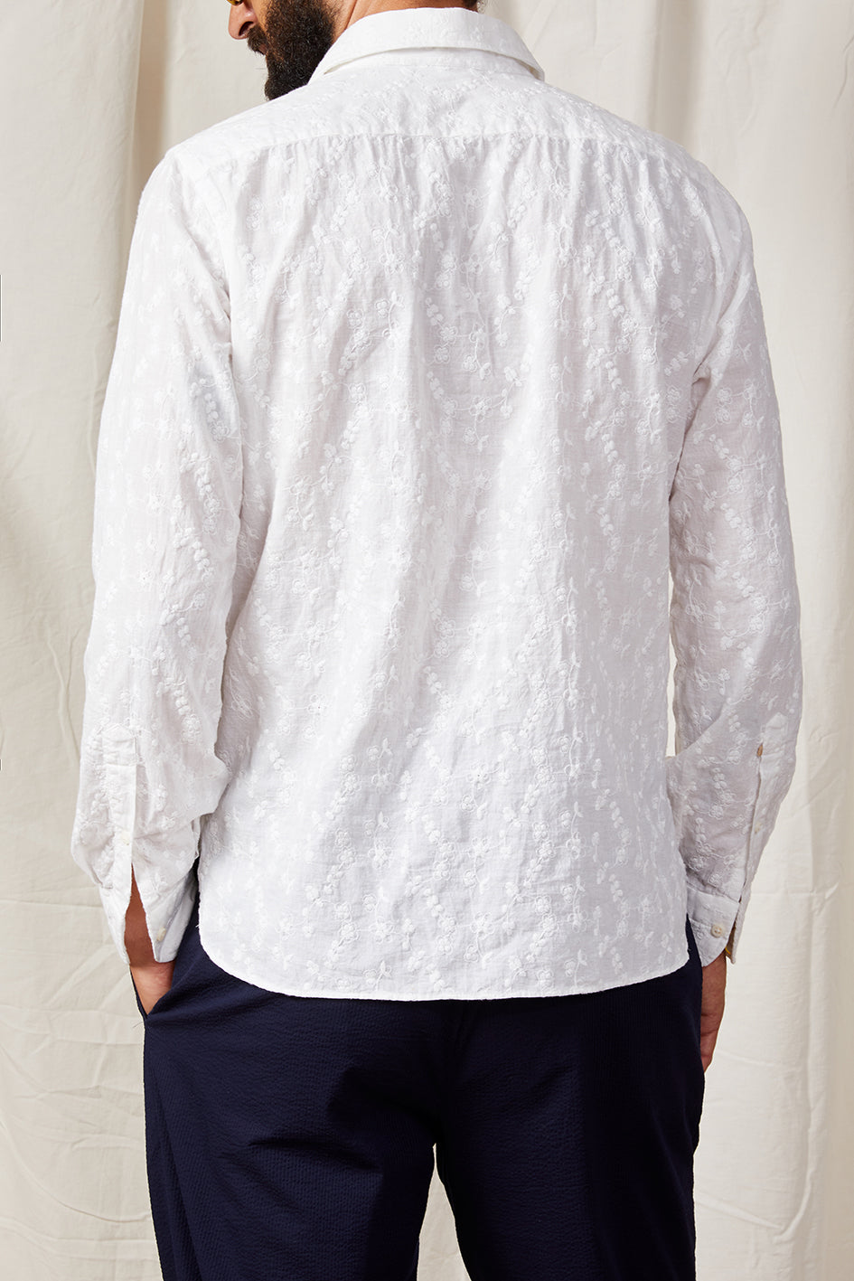 camicia pop over con fiore ricamato 0146