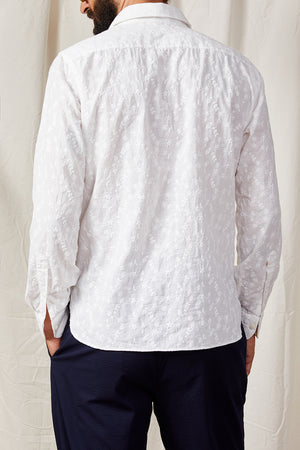 camicia pop over con fiore ricamato 0146