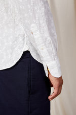 camicia pop over con fiore ricamato 0146