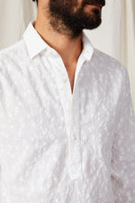 camicia pop over con fiore ricamato 0146