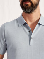 polo collar baby blue merino
