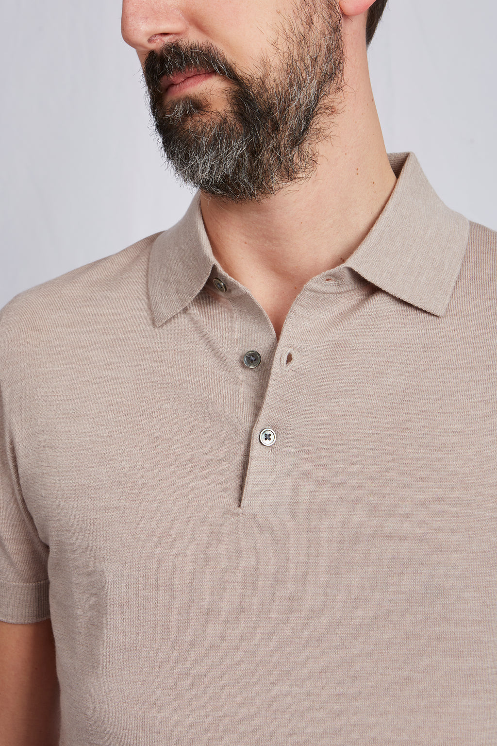 colletto polo merino sabbia